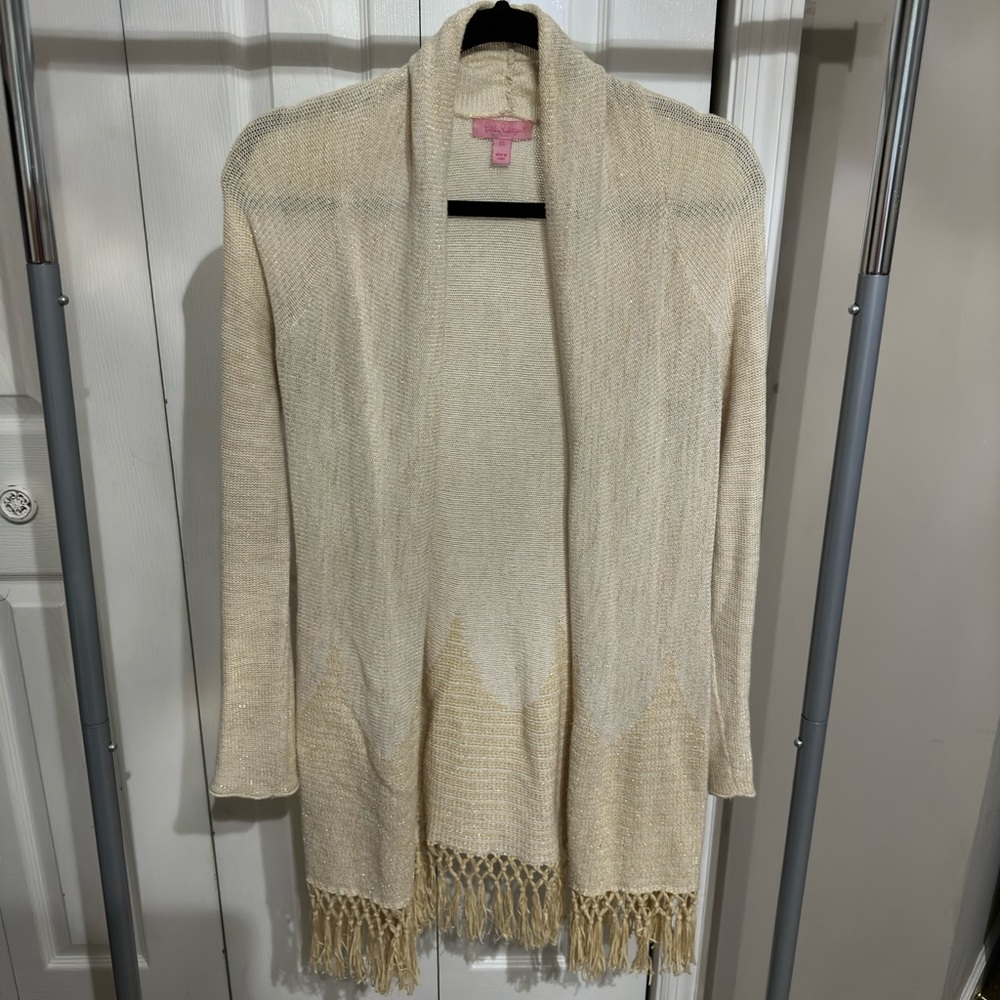 Lilly Pulitzer Gold Tatum Cardigan XS